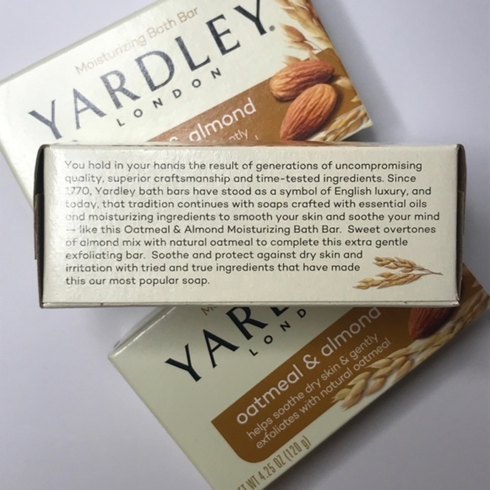 Yardley Oatmeal and Almond Bar Soap, 4.25 Ounce, 3 Packs. - Picture 2 of 3